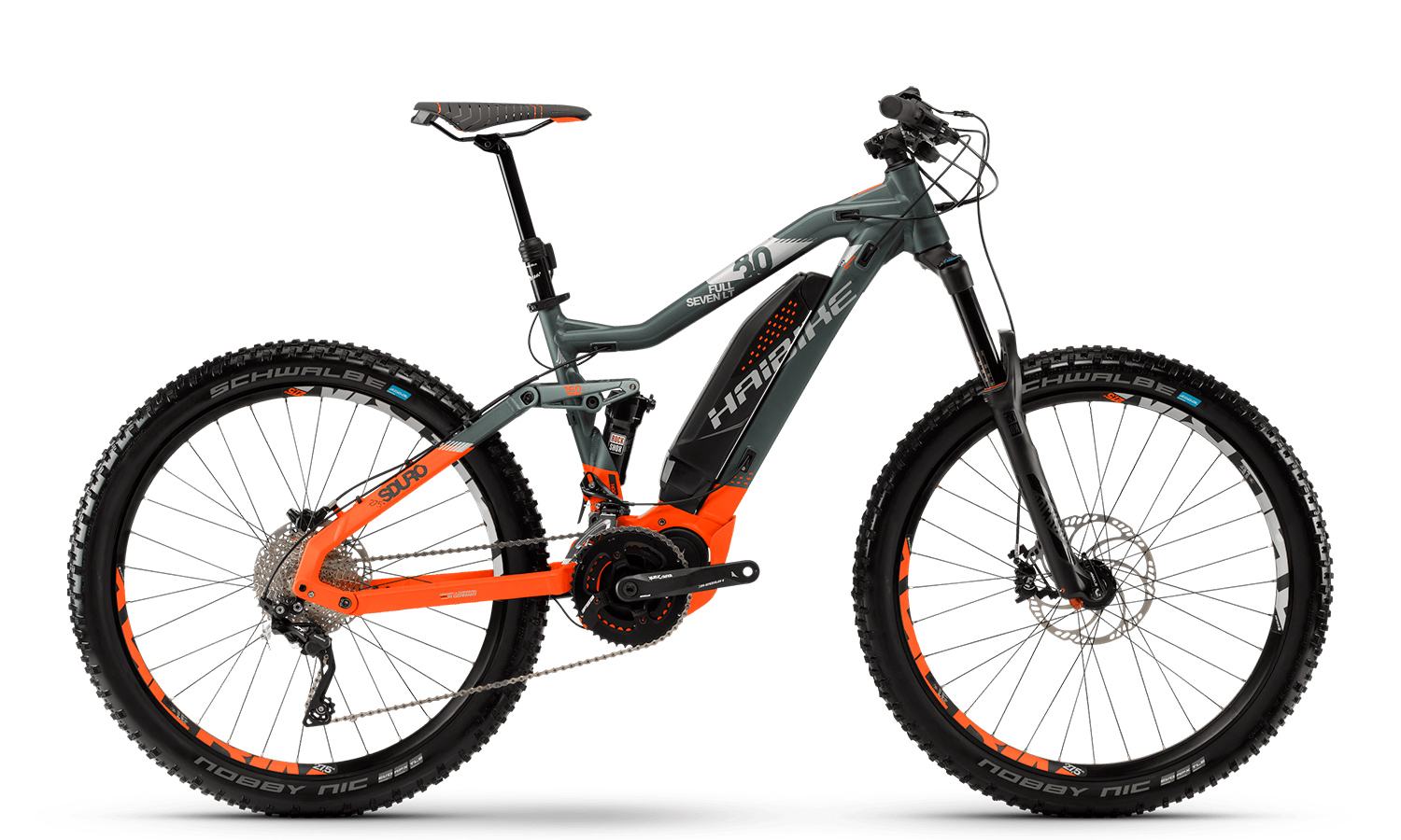 Фотография Велосипед Haibike SDURO FullSeven LT 8.0 27,5" 500Wh  (2018) тестовый 2018 Серо-оранжевый